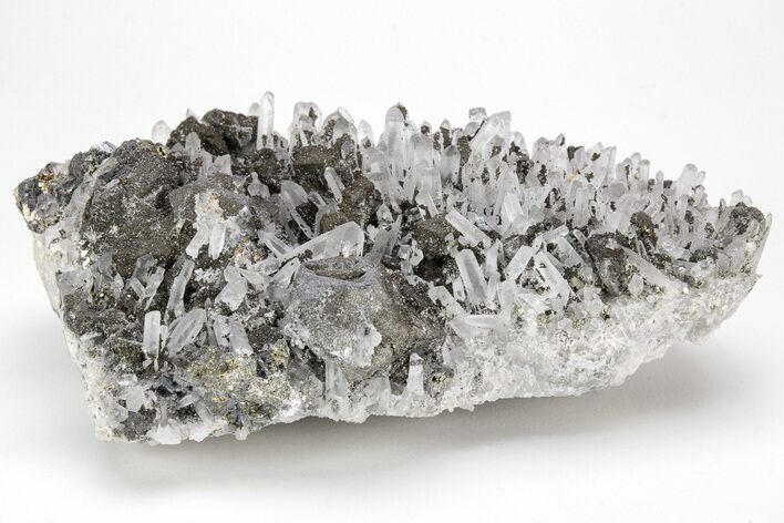 Galena and Pyrite Crystals on Quartz - Peru #213589